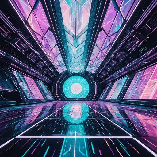 Futuristic Holographic Art in Pastel Hues