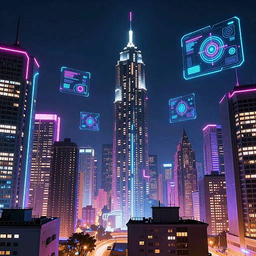 Futuristic Cyberpunk Cityscape Backgrounds