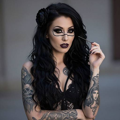 Dark Gothic Woman with Tattoos