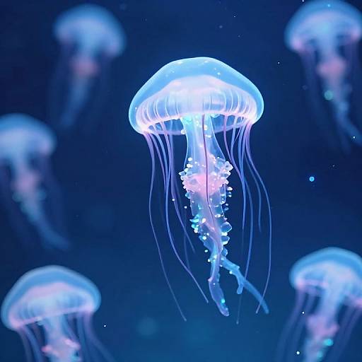 Ethereal Jellyfish in Luminescent Void
