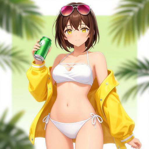 Anime Girl in Bikini with Sunglasses