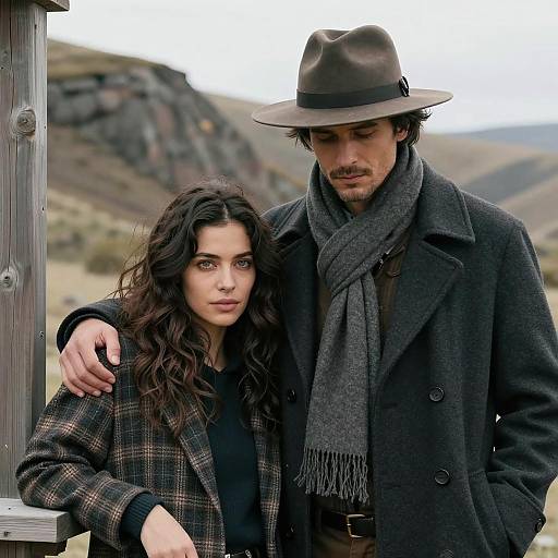 Outdoor Couple Portrait with Rocky Hills