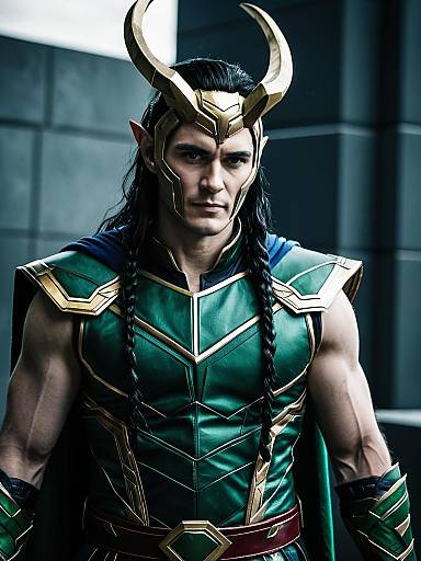 Man in Loki Ragnarok Cosplay Costume