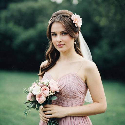 Chiffon Bridesmaid Dress in Outdoor Setting