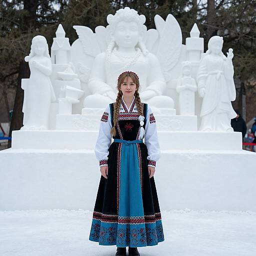 Woman in Traditional Snow Costume