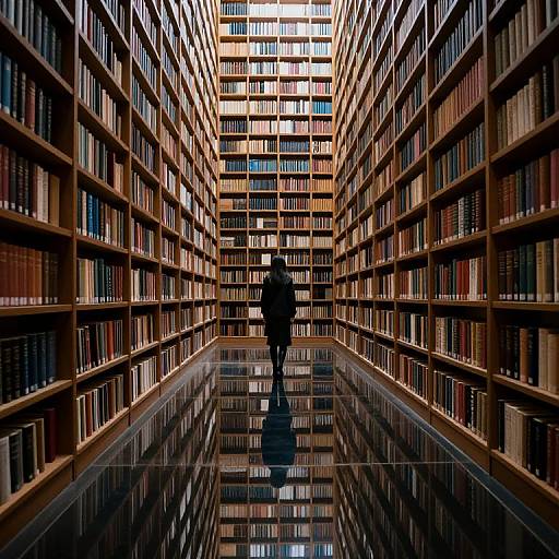 Cyberpunk Library Labyrinth Scene