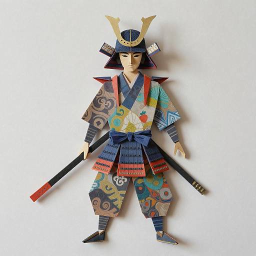 Expressionistic Samurai Mixed Media Art