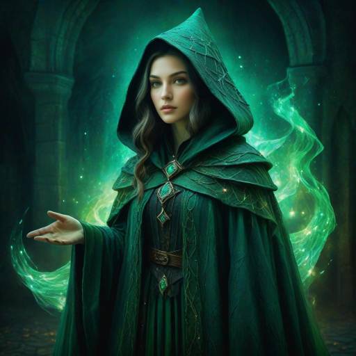 Grunge Medieval Sorceress in Whimsical Greens Grunge Medieval Sorceress in Whimsical Greens