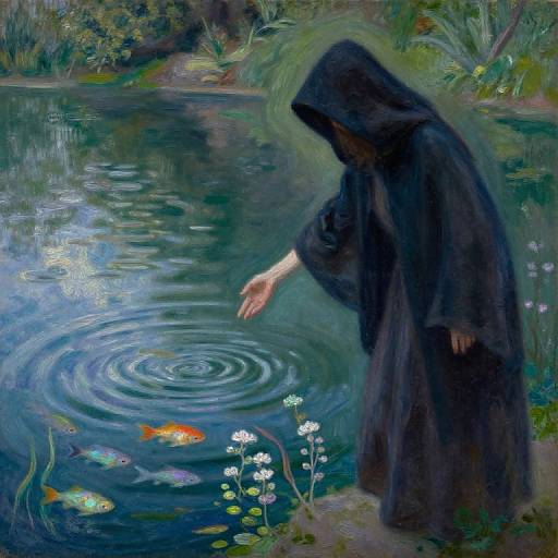 Enigmatic Figure by Mystical Pond