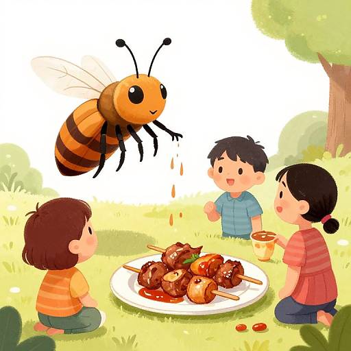 Magic Ant Entertaining Children Eating