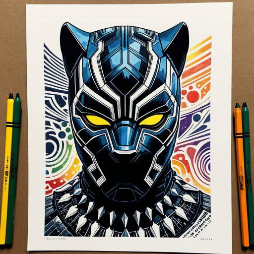 Afrofuturistic Black Panther Sticker Sheet Art
