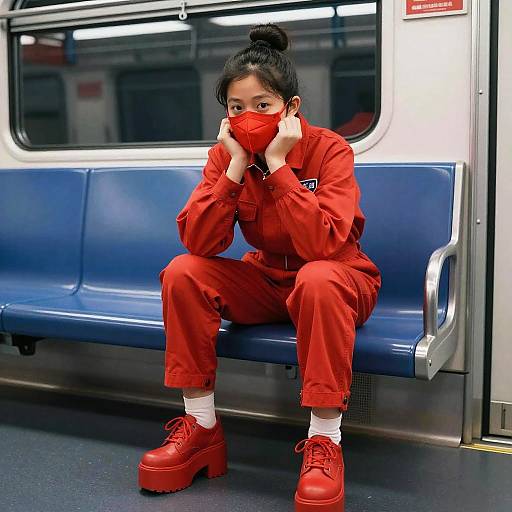 Young Scientist in Red Jumpsuit