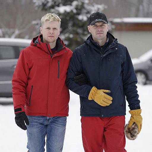 Winter Friendship: A Snowy Scene