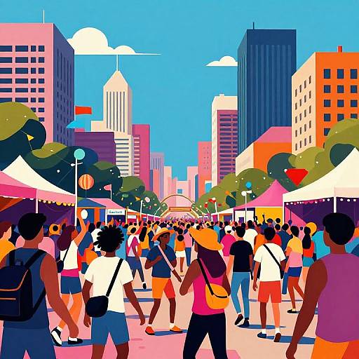 Abstract Geometric Bikini Cityscape