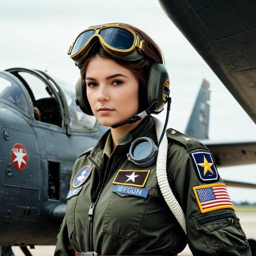 Realistic Female Pilot in Top Gun Costume