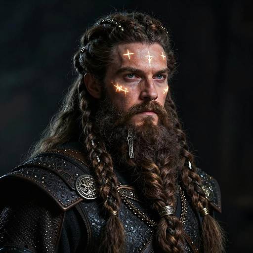 Fantasy Warrior with Braided Beard