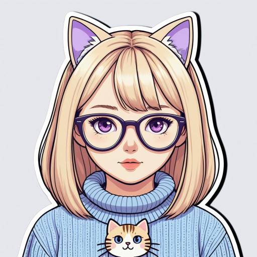 Kawaii Girl Die-Cut Sticker Design