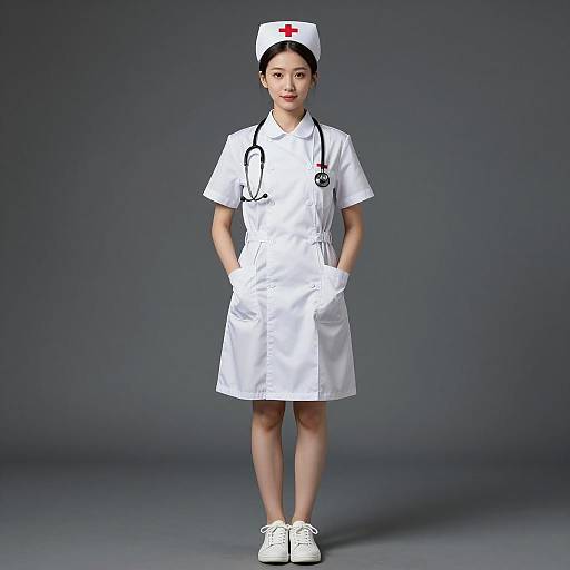 Professional Young Woman in Nurse Costume