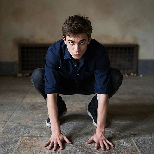 Young Man in Gritty Urban Setting
