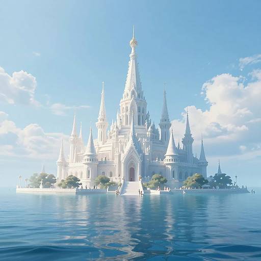 Ethereal Metropolis Rising from Waters