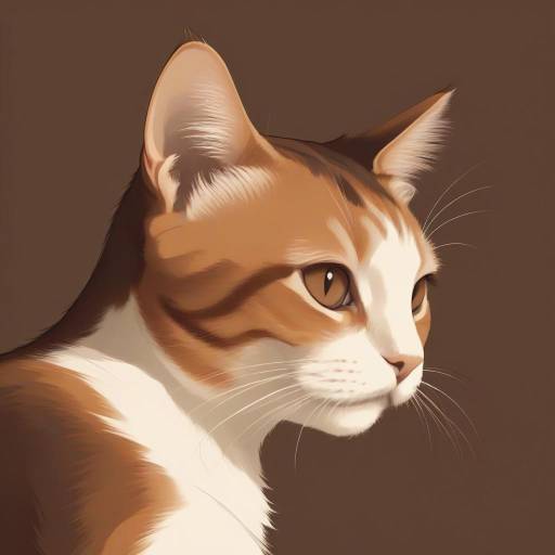 Calico Cat Close-Up on Brown Background