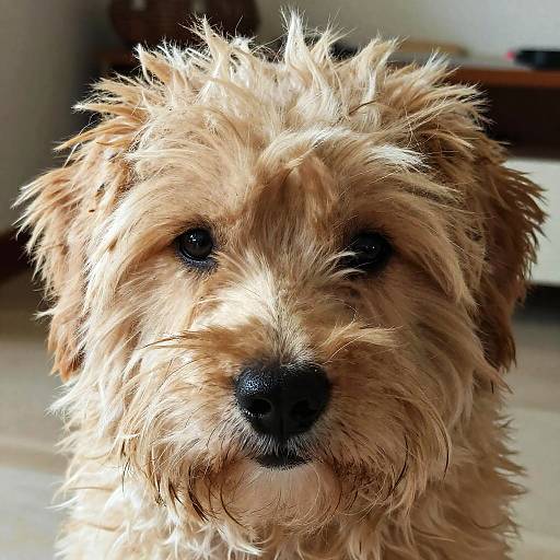Fluffy Dog with Hair Over Eyes