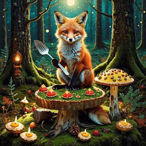Whimsical Fox in Enchanted Forest Whimsical Fox in Enchanted Forest