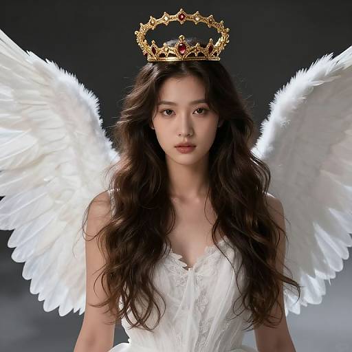Female Angel with Golden Crown