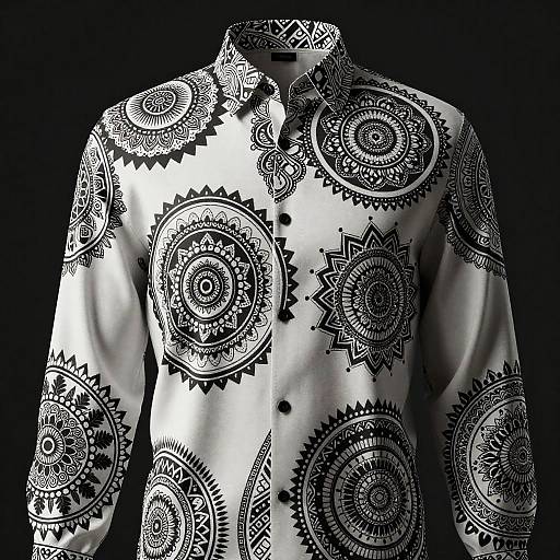 Elegant Monochrome Mandala Shirt Designs