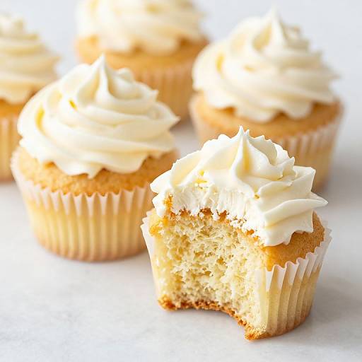 Delicate Vanilla Cupcakes with Frosting