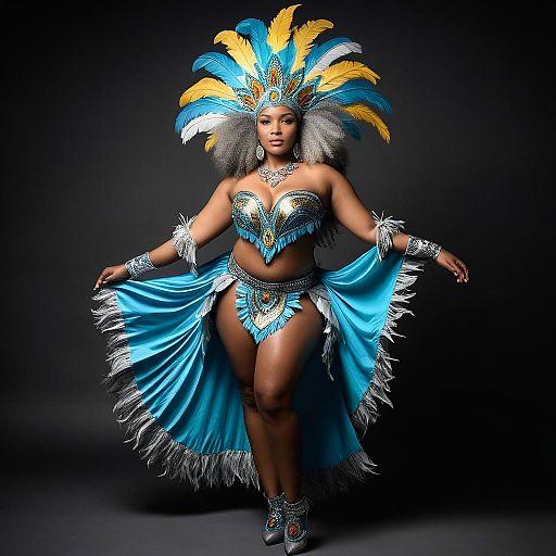 Proud Afro-Caribbean Elder in Carnival Costume