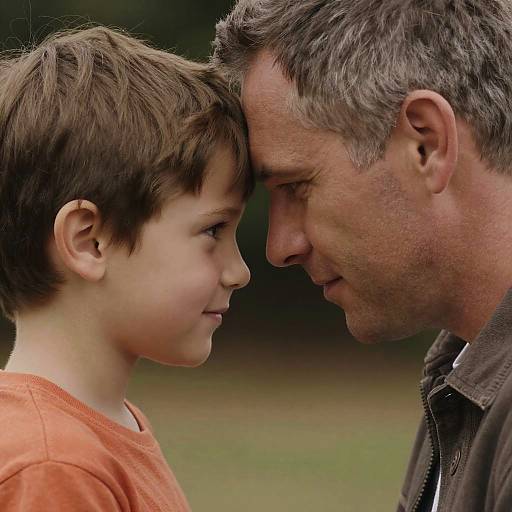 Father and Son Forehead Touching