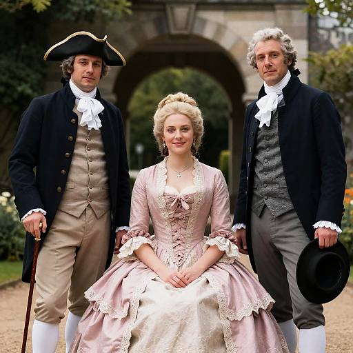 Elegant 18th-Century Portrait of Three People