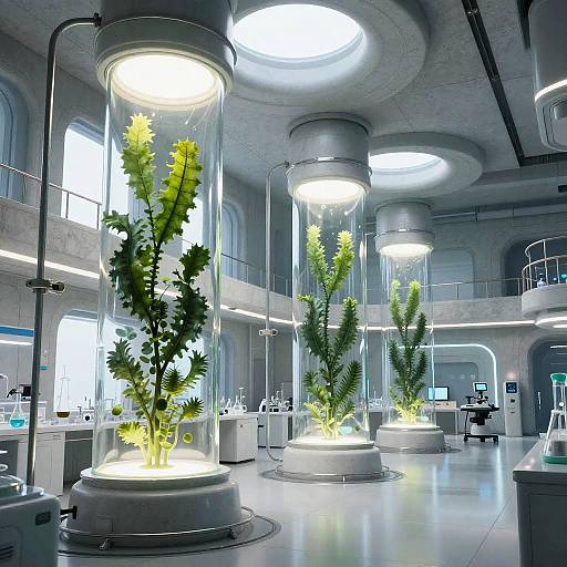 Futuristic Sci-Fi Algae Research Lab