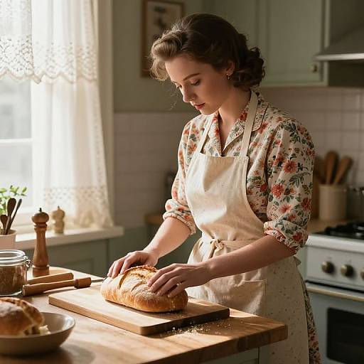 1950s Tradewife Baking Bread