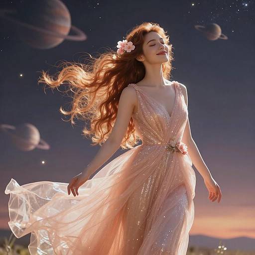 Ethereal Beauty in a Starry Night