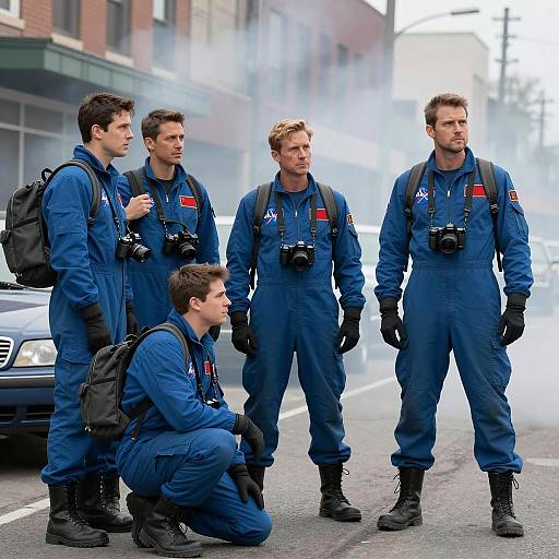 Intense Urban Scene with NASA Crews