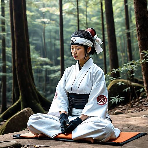 Serene Meditation in Forest Setting