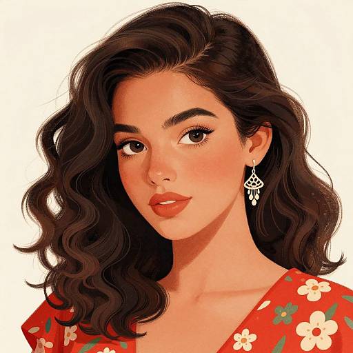 Vibrant Digital Portrait of Woman