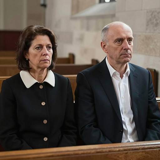Serious Couple in Church Setting