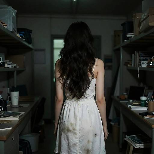 Moody Portrait of a Woman in Clutter