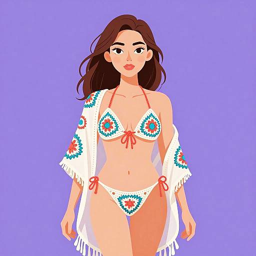 Bohemian Crochet Bikini Beach Set