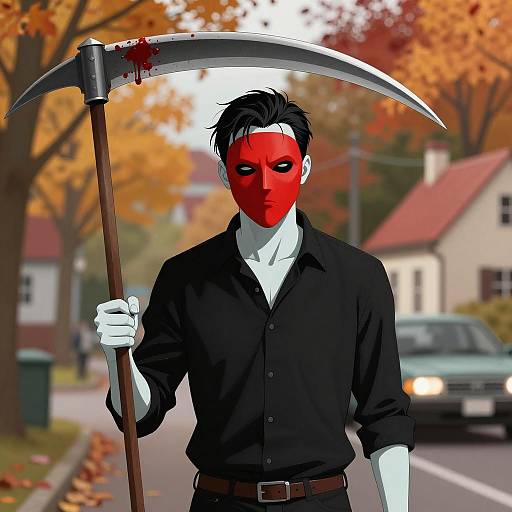 Mysterious Male Figure Amidst Autumn Colors