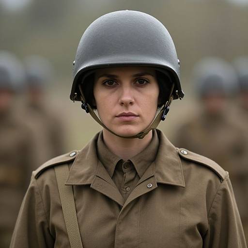 Realistic WWII Military Woman Portrait