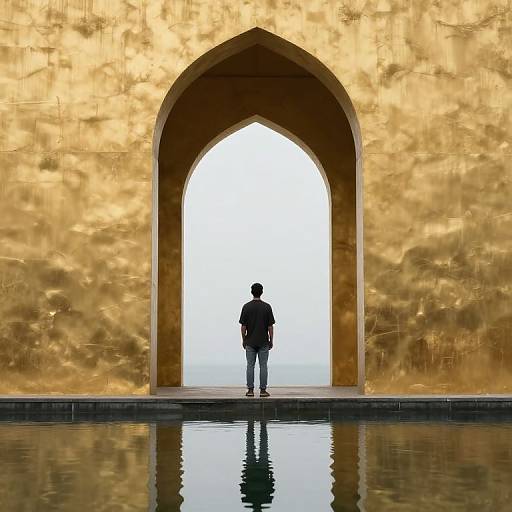 Solitary Traveler by Golden Arches