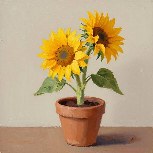 Rustic Sunflower Painting with Texture