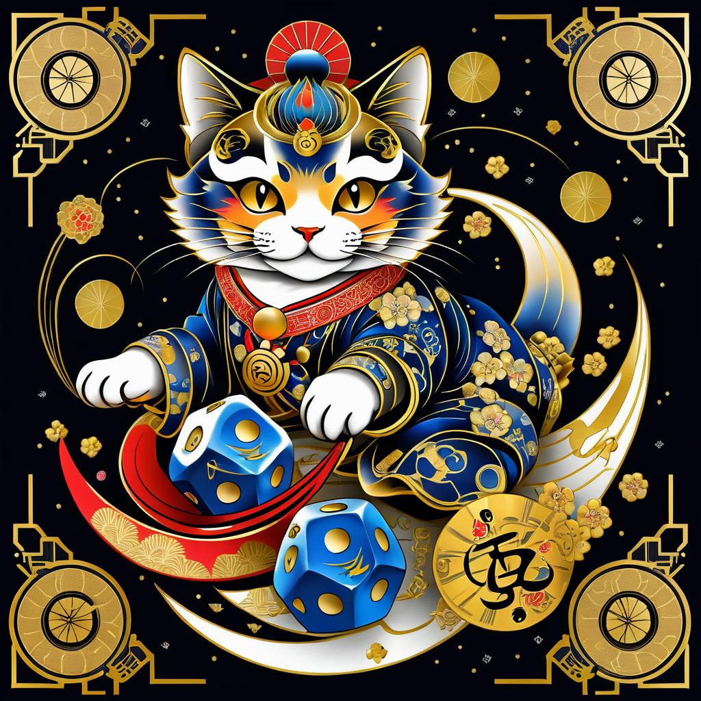 Cunning Cat Spaceship Irezumi Tattoo