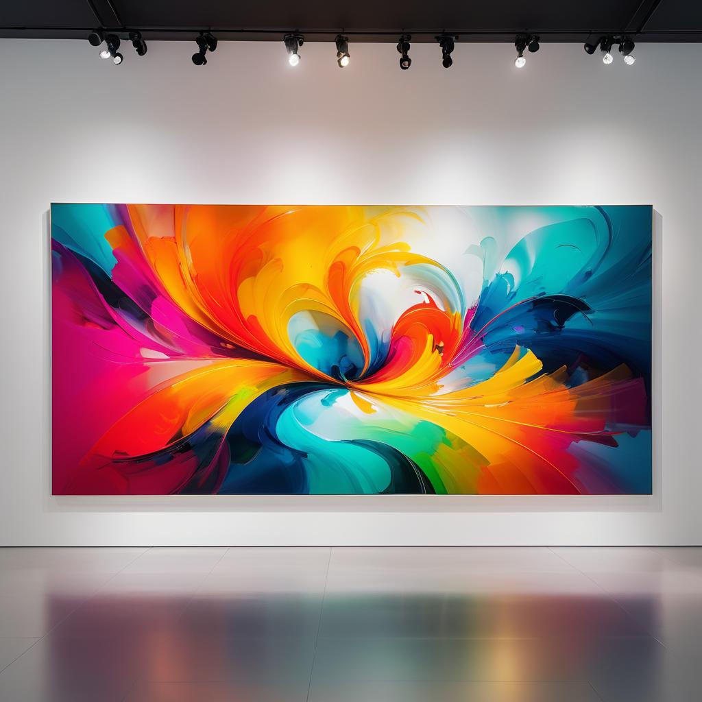 Bold Abstract Art in Modern Gallery