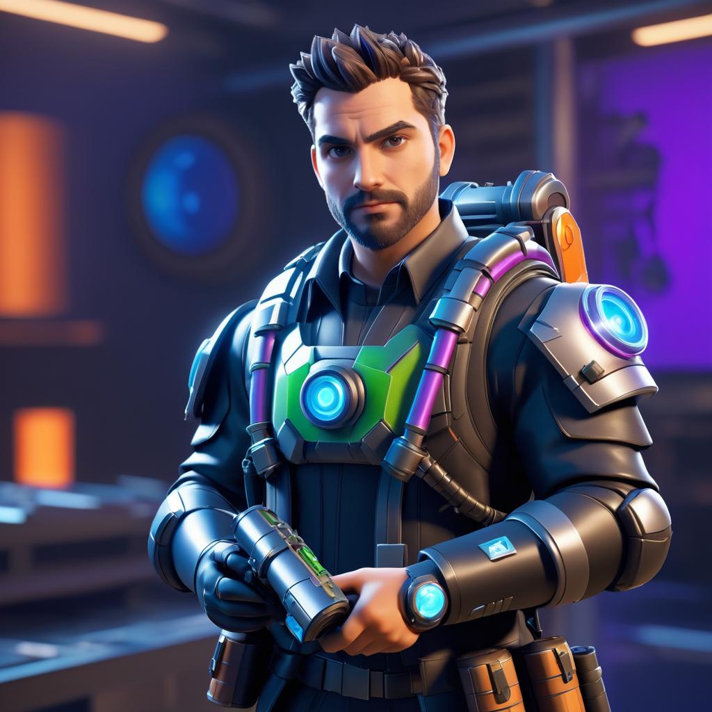 Photorealistic Fortnite Scientist Character