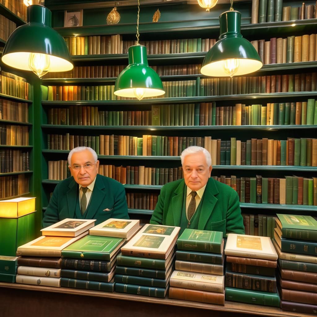 Vintage Bookshop with Diverse Elders in London